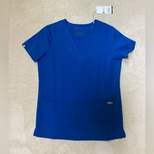 Figs Royal Blue Casma Three-Pocket Scrub Top